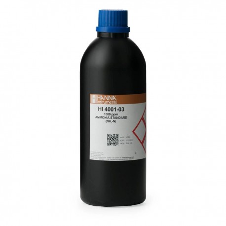 Solución estándar de amoníaco de 1000 ppm para ISE HANNA - HI4001-03