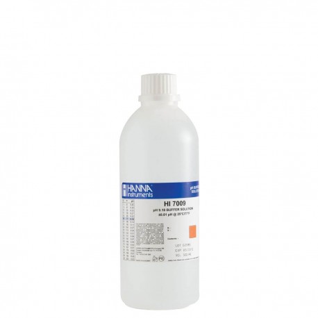 Solución de calibración de pH 9.18 @ 25 °C con certificado de análisis, frasco de 500 mL HANNA -  HI7009L/C
